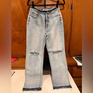 Pistola Women’s Light Blue Distressed Straight Jeans